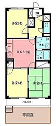 ファインファースト久地 3DKの間取図画像