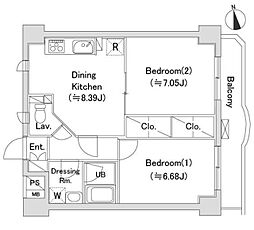 メッツエステート 2DKの間取図画像