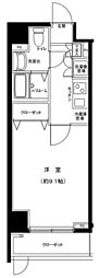 グランフォース横浜関内 1Kの間取図画像