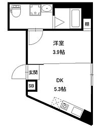 葛飾区四つ木4丁目マンション 1DKの間取図画像
