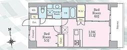 カームライズ 2LDKの間取図画像