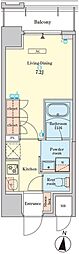 RJRプレシア菊川駅前 1Kの間取図画像