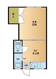青葉コーポ 1DKの間取図画像