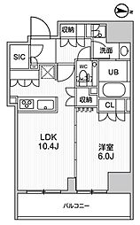 ガリシア森下5 5階1LDKの間取り