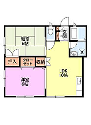 サンヒルズ 2LDKの間取図画像