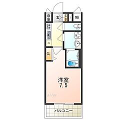 MJC大阪ファインゲート 1Kの間取図画像