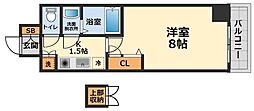ピュアドームパラジオ博多 1Kの間取図画像
