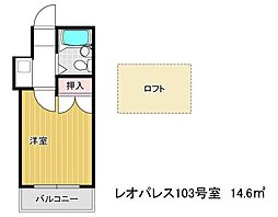 レオパレス船橋 ワンルームの間取図画像
