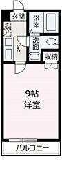 ベストビル2 1Kの間取図画像