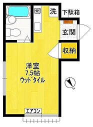 ヒルトップ西本 ワンルームの間取図画像