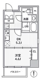 S-RESIDENCE住吉aquacht 1DKの間取図画像