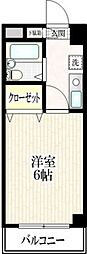 ハーモニーハイツ52 1Kの間取図画像