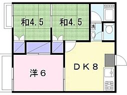 コーポ水之頭 3DKの間取図画像