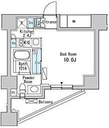 ベルファース目黒 6階ワンルームの間取り