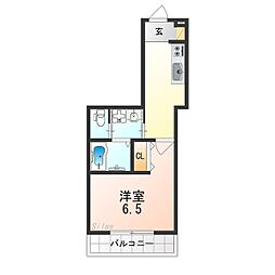 JR阪和線 津久野駅 徒歩9分の賃貸アパート 1階1Kの間取り