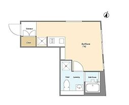 東急目黒線 西小山駅 徒歩7分の賃貸マンション 3階ワンルームの間取り