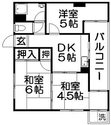 デベロップハイツ 3DKの間取図画像