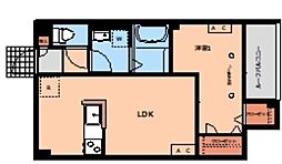 板橋区大山金井町アパート 1LDKの間取図画像