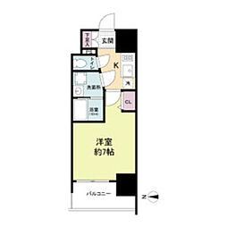 阪急神戸本線 王子公園駅 徒歩7分の賃貸マンション 6階1Kの間取り