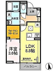 サリサ.c 1LDKの間取図画像