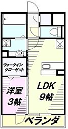 グレースコート 1階1LDKの間取り