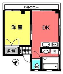 SKハイツ 3階1DKの間取り