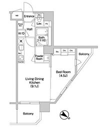 コンフォリア南砂町 1LDKの間取図画像