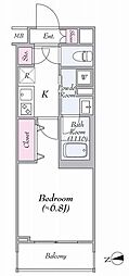 ディアレイシャス東京サウスパレス 1Kの間取図画像
