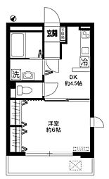 ジュエルコートC 1Kの間取図画像