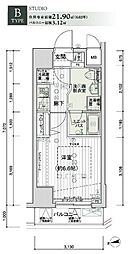 メインステージ高輪 1Kの間取図画像