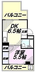 サンライズ高柳 1DKの間取図画像