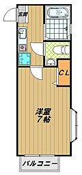 アメニティハイツ須磨寺 1Kの間取図画像
