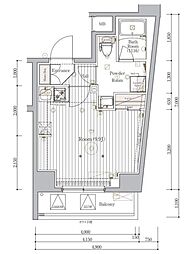 ミライズ東京EASTアネックス 6階ワンルームの間取り