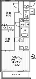 ジェノヴィア板橋本町3スカイガーデン 2LDKの間取図画像