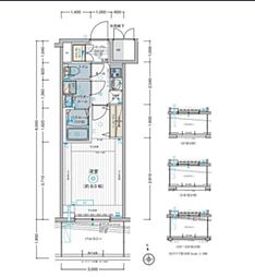 エステムコート東京八王子 1Kの間取図画像