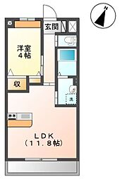 ベルグラース西大宮 1LDKの間取図画像