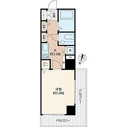 東白楽三和プラザ 1Kの間取図画像