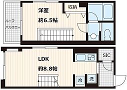 フレア本郷 4階1LDKの間取り