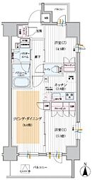 デュオステージ王子II 6階2LDKの間取り