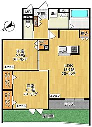 ゲートフロント 2LDKの間取図画像