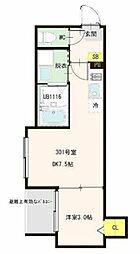 ハーモニーテラス堀切VII 1DKの間取図画像