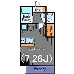 グランヴァン大井町2 ワンルームの間取図画像