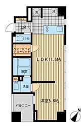 ウィルテラス勝どき 1LDKの間取図画像