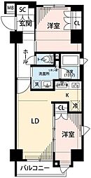 プレール・ドゥーク両国2 2LDKの間取図画像