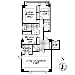 メゾンカルム三宿 3LDKの間取図画像