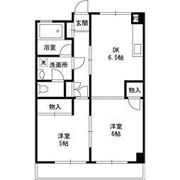 綾瀬リージェントマンション 2DKの間取図画像