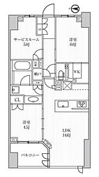 ディームス方南町 2SLDKの間取図画像