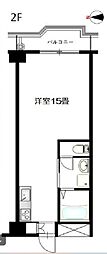 築地永谷コーポラス ワンルームの間取図画像