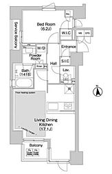 コンフォリア赤坂 1LDKの間取図画像