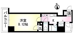 リバーサイド富岡 3階1Kの間取り